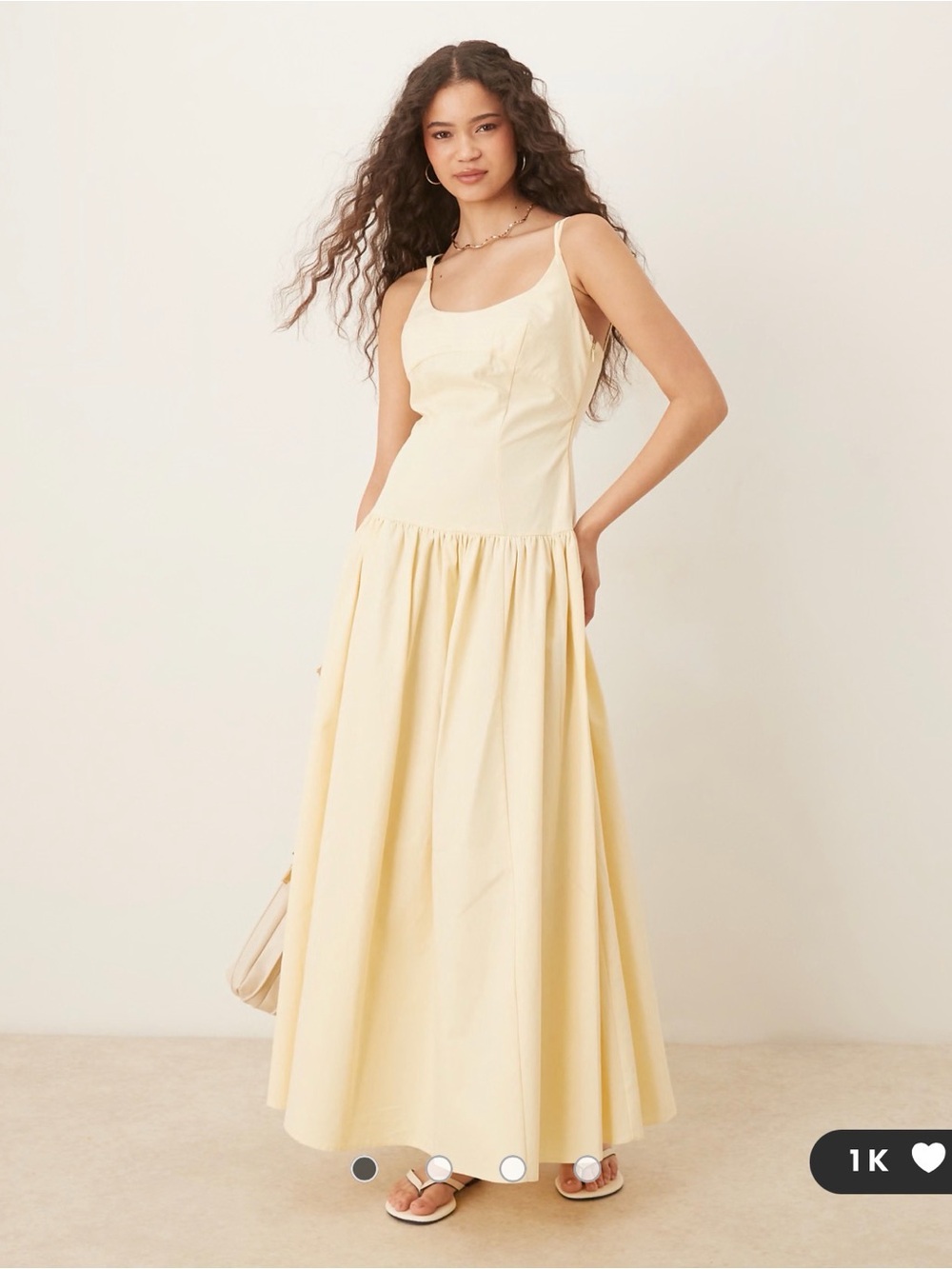 ASOS DESIGN premium strappy seam detail dropped waist midi dress 6